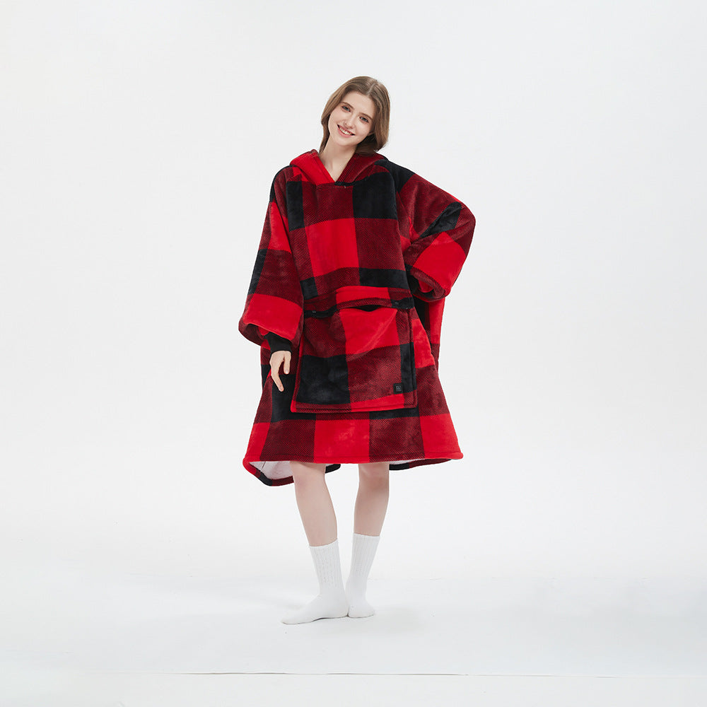 USB Heating Wearable Hooded Blanket