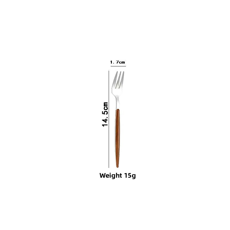 Wood-grain pattern knife, fork and spoon