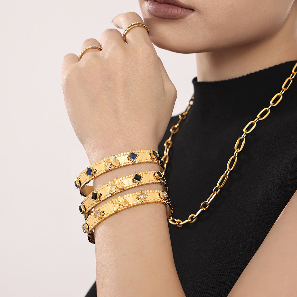 High version of gold bracelet with buckle
