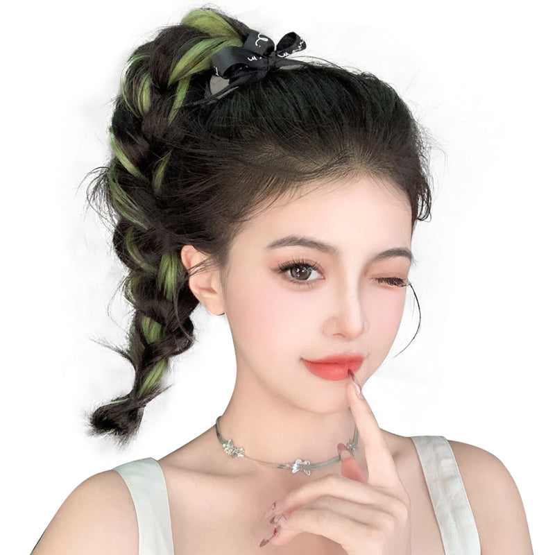 Colorful Hand-Woven Synthetic Hair Ponytail Bundles for Volume & Styling