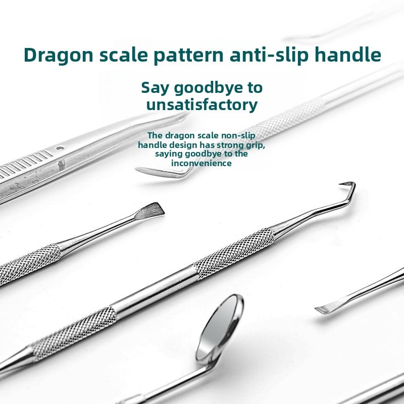 Stainless Steel Dental Tool Set with Tongue Scraper