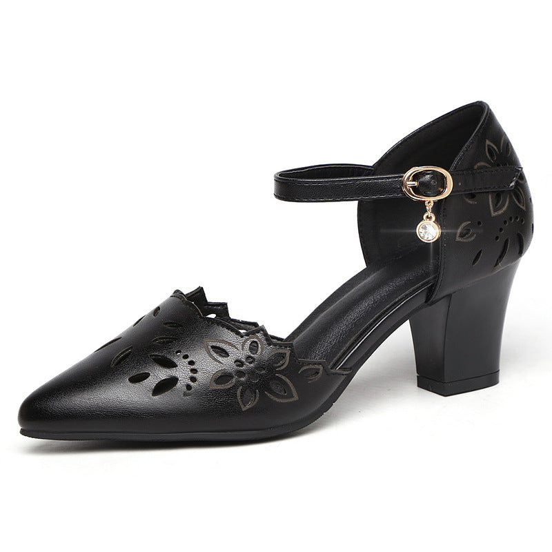 Mid-heel women's high-heeled plus-size sandals