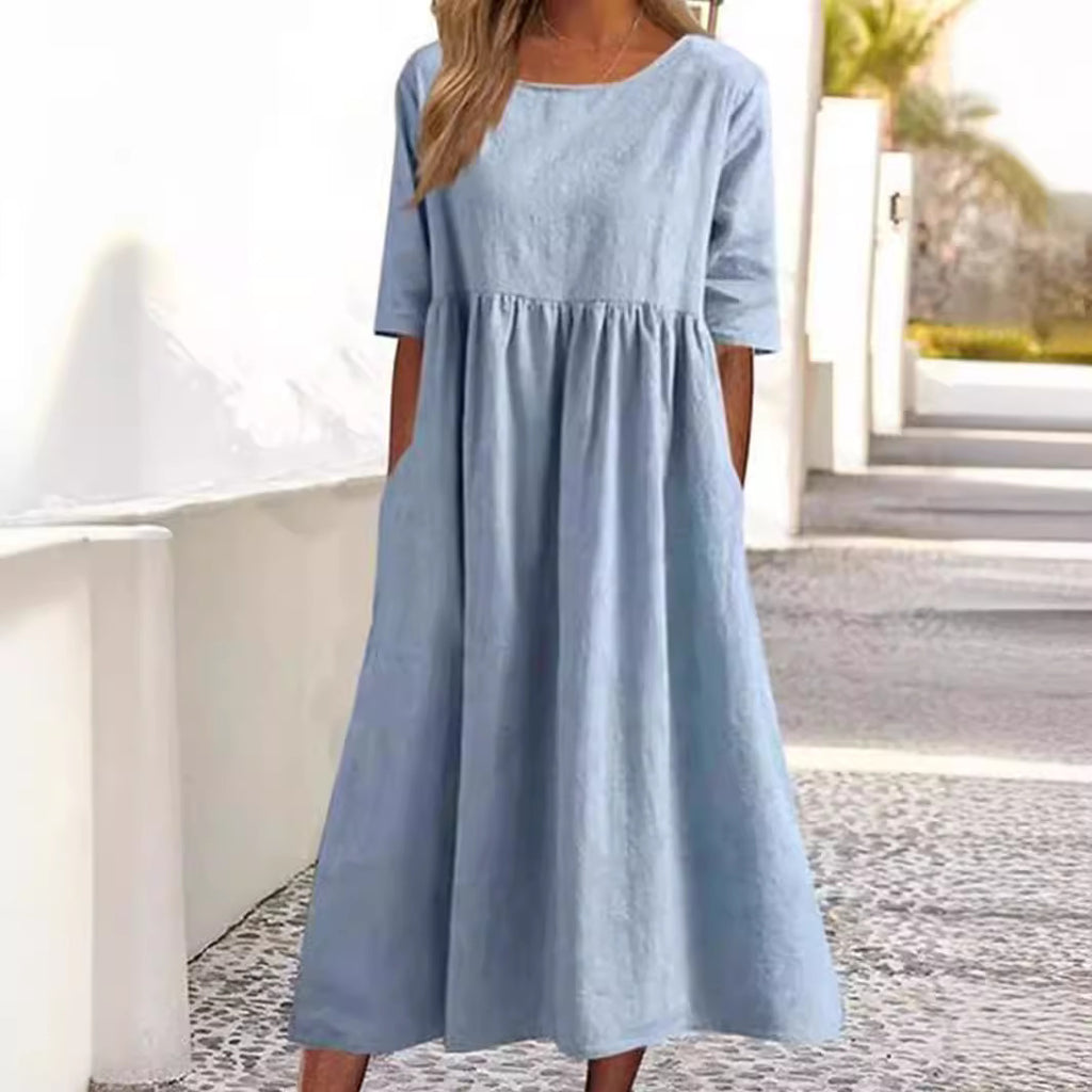 Loose round-neck dress