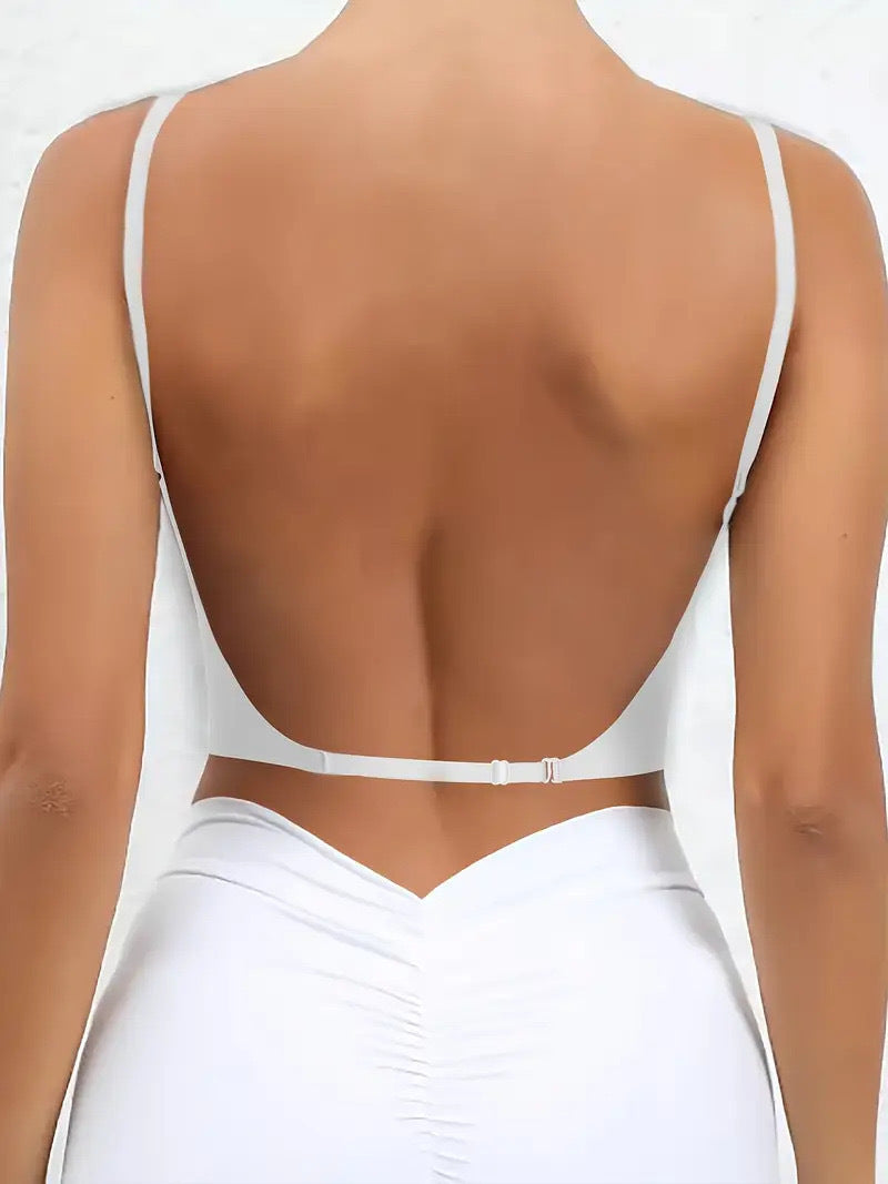 Women's U Backless Push-up Bra with Adjustable Straps