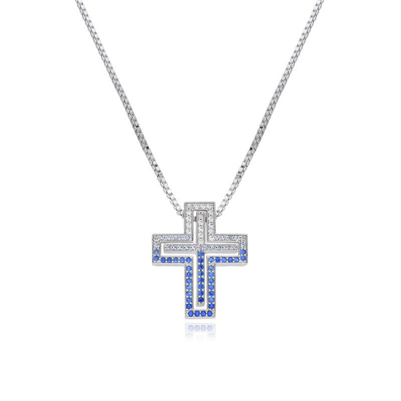 Full diamond cross necklace