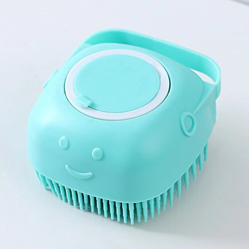 Pet silicone bath and massage brush