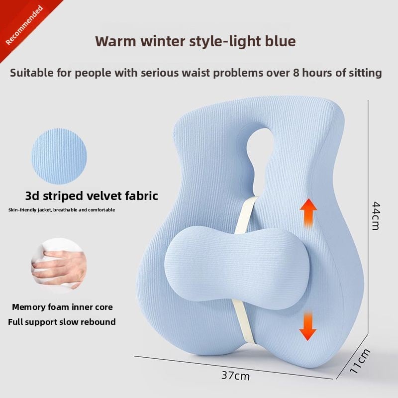 Ergonomic Memory Foam Back Support Cushion for Office Chair