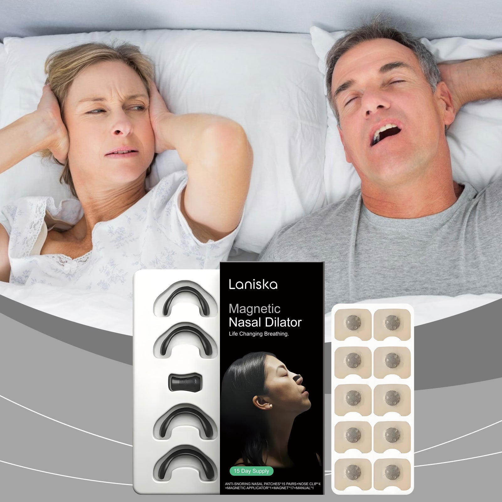 Laniska Anti-Snoring Sleep Patch Set with Magnetic Extractor