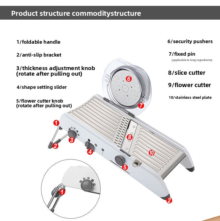 High-end stainless steel multi-functional vegetable cutter