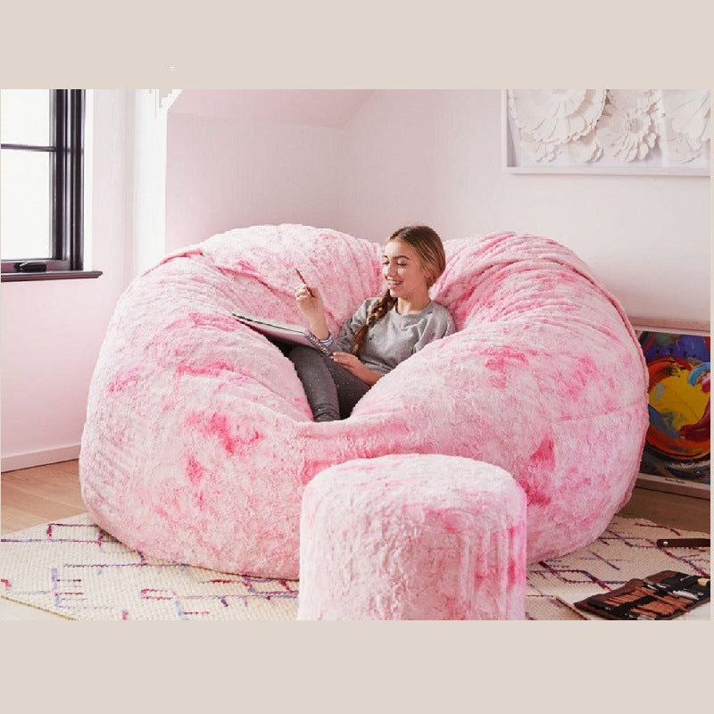 Lazy sofa fluffy plush super giant soybean bag