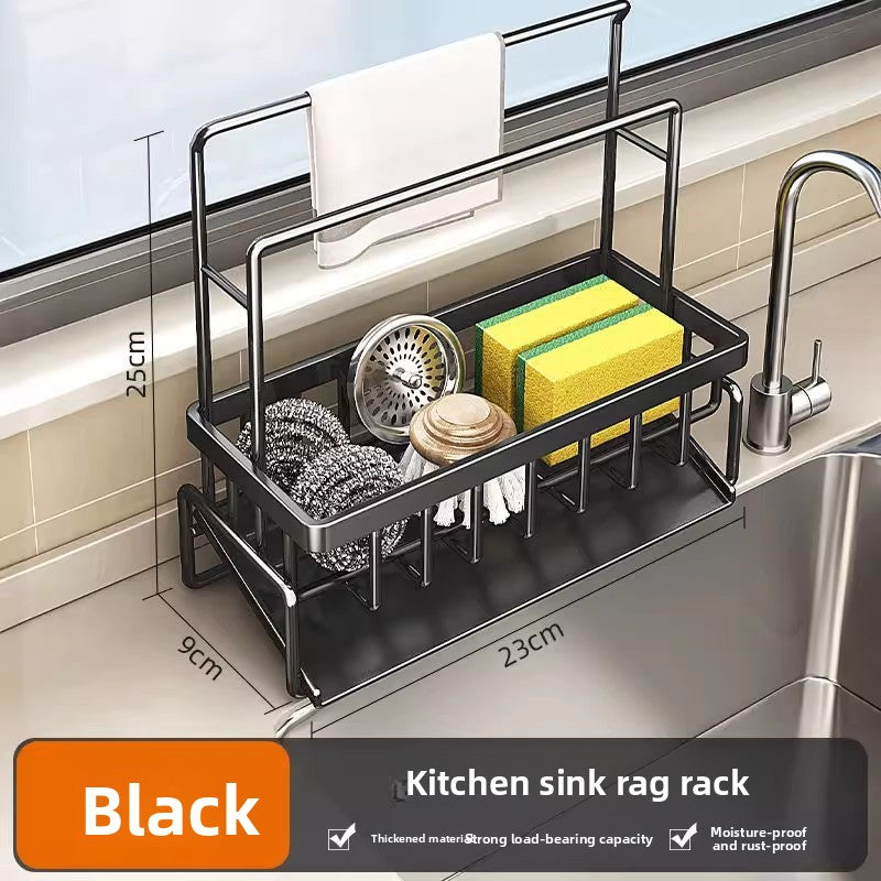 Kitchen storage rack, rag storage and draining rack
