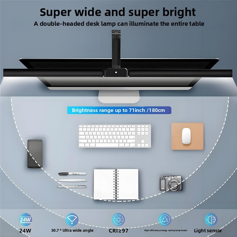 Foldable Dual-Head LED Desk Lamp