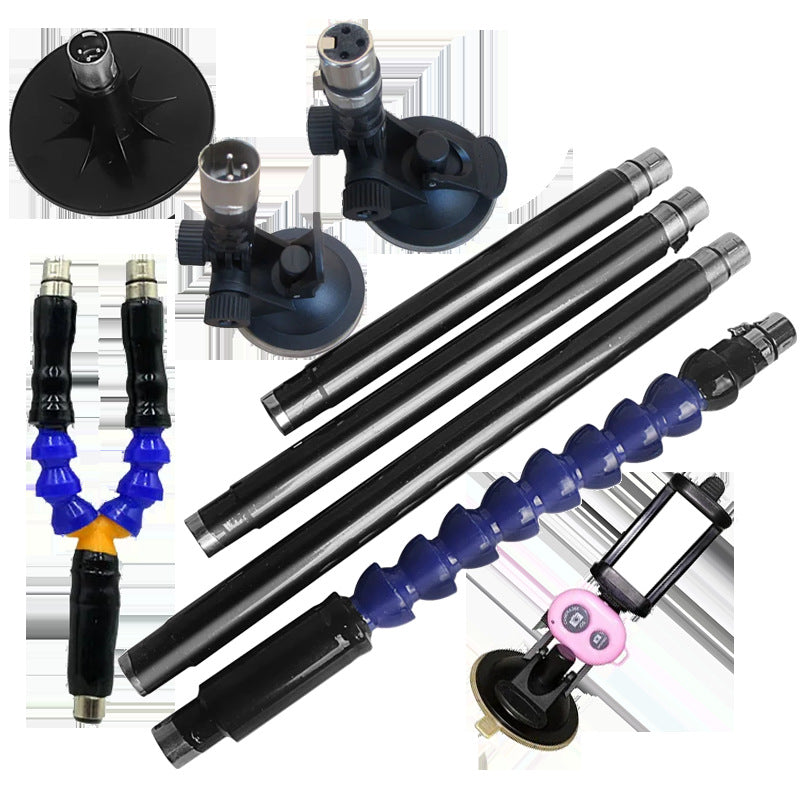 Male connector fixed suction cup