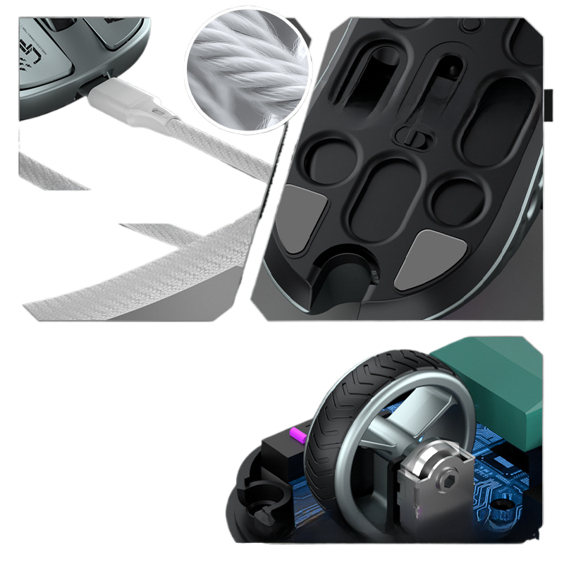 Hollow-out Wireless Gaming Mouse with Three-mode Connectivitye