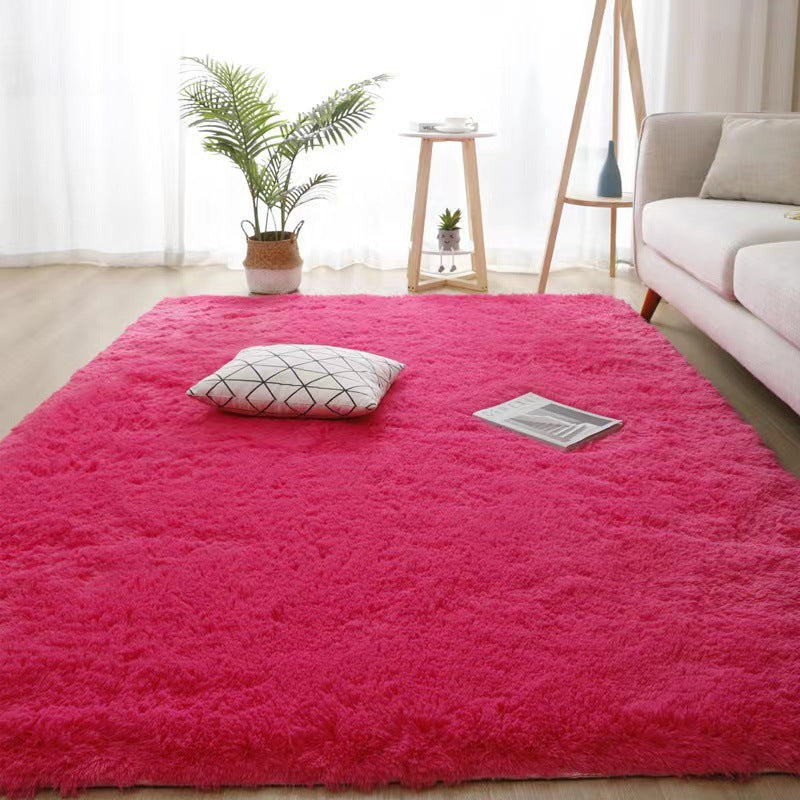 Plush Silk Hair Carpet for Home Bedroom and Living Room